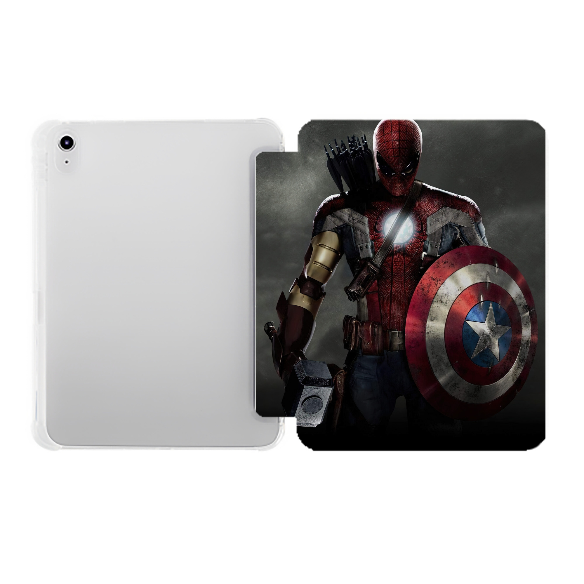 （画像用） Spider Man スパイダーマン IPad ケース ペン収納付き 三つ折りスタンド PUレザー×シリコン 対応機種9.5/10.5/10.9インチ